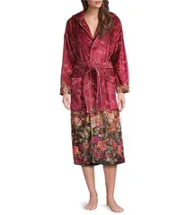ジョニーワズ レディース アンダーウェア ナイトウェア フラワー柄 プラスサイズ プリント フラワー JOHNNY WAS Cozy Long Sleeve Hooded Floral Printed Plush Robe Karie