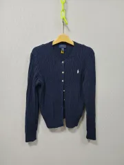 ポロ ラルフローレン ネイビー ケーブル編み カーディガン 90 95