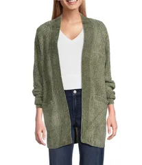 トッミーバハマ レディース アウター ニット・セーター カーディガン Tommy Bahama St Luna Chenille Shell Pattern Long Sleeve Patch Pocのサムネイル