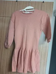 H&M(エイチ・アンド・エム) レディース 女の子 ピンク グリッター フレア ONE PIECE 130/8歳