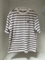 FILA フィラ ストライプ 半袖 Tシャツ S ボーダー柄 ホワイト レッド ブラック