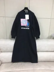 (新品)購入が30万/SJYP ブラック スウェット ロング丈ワンピース