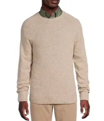 ダニエル クレミュ メンズ アウター ニット・セーター クルーネック Cremieux Blue Label Solid Cashmere Crewneck Sweater Oatmeal Heathのサムネイル