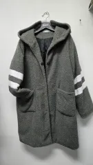 LINEバイカラー フード ロング キルティング ボアアウター