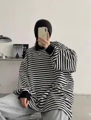 ストライプ長袖Tシャツ Free