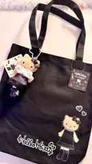 スタイルアップ ハローキティ ブラック 白 トートバッグ (キーホルダー別売)