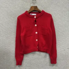 ザラ ZARA カジュアル クロップド ニット カーディガン S A07070