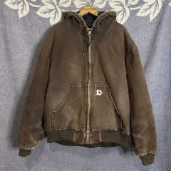 Carhartt カーハート J130 ダック アクティブ フード ジャケット ダークブラウン