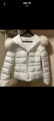白 ファー フードダウン アウター