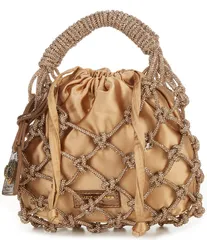 カートジェイガーロンドン レディース バッグ ショルダーバッグ Kurt Geiger London Small Macrame Crystal Bucket Bag Bronze