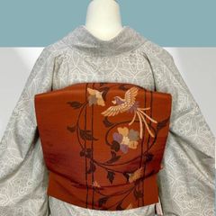 ゆ*ん様 利休色点描写単小紋帯付き - メルカリ