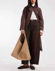 エイソス レディース バッグ スエード ASOS DESIGN faux suede scoop tote in cookie Biscuitのサムネイル