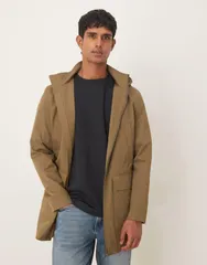 マンゴ メンズ アウター ジャケット・ブルゾン パーカー コットン ジャケット Mango cotton mix hooded parka jacket Khaki カーキ