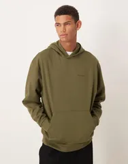 エイソス メンズ アウター パーカー・スウェット プリント パーカー ASOS DESIGN hoodie with print Ivy green グリーン