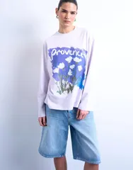 トップショップ レディース トップス Tシャツ グラフィック Topshop graphic Provence skater tee in lilac ライラック