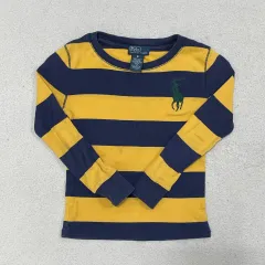 6 ポロ ラルフ ローレン ストライプ 長袖 Tシャツ 0225-2