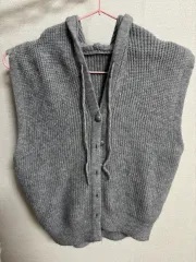 グレー ニット カーディガン ベスト
