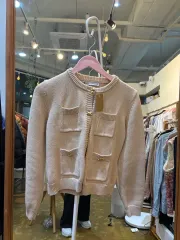 ザラ ZARA ポケット ニット カーディガン ベージュ