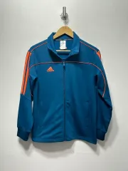 アディダス トレーナー ジャージ ブルー オレンジ 3本線 S