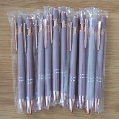 激安！新品 タッチペン付きボールペン 10本 ローズゴールド×金 個包装