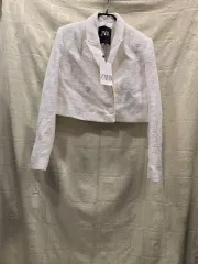 新品) ZARA ザラ ツイード クロップド ブレーザー ジャケット L (77)