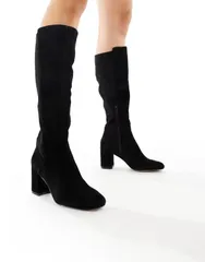 アルド レディース シューズ ブーツ・レインブーツ レザー ヒール ALDO Satori block heel knee boots leather Black ブラックのサムネイル