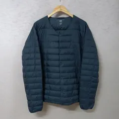 B3-1/ユニクロ ネイビー ダウン 軽量ダウン メンズ XL