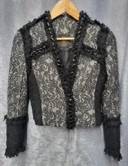 DOHO トゥウィー ブラック 装飾 ジャケット