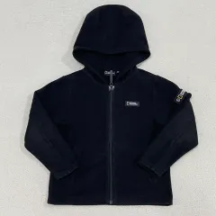120 ナショナルジオグラフィック キッズ ブラック フリース フーディジップアップ 0210-1