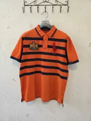 ポロ ラルフローレン ストライプ ビックポニー カラーTシャツ XL