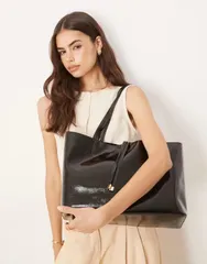 アクセサライズ レディース バッグ Accessorize patentote bag Black ブラックのサムネイル