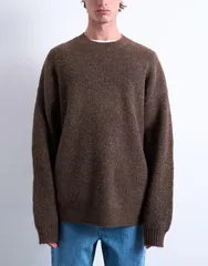 トップマン メンズ アウター ニット・セーター オーバーサイズフィット セーター Topman oversized fit crew sweater BROWN ブラウン