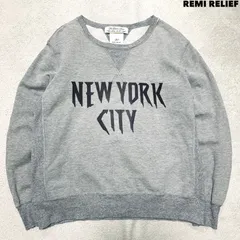 REMI RELIEF Sweatshirt "NEW YORK CITY" スウェットシャツ トレーナー 両Vガゼット ヴィンテージ加工 ダメージ加工 Sサイズ グレー レミレリーフのサムネイル