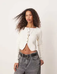 フリーピープル レディース アウター カーディガン Free People Sydney shrunken cardigan in optic Optic white ホワイトのサムネイル