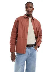 アナザーインフルエンス メンズ トップス シャツ Another Influence pocketed overshirt in chestnut Chestnutのサムネイル