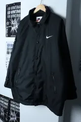 (L-XL) NIKE ダウン アウター ジャケット 00年代 ブラック アウター 起毛-176EC