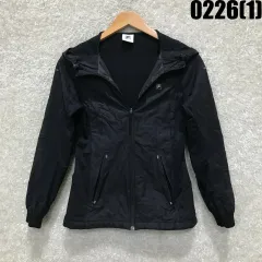 FILA フィラ ブラック ウィンドブレーカー フード ジャケット xs