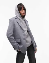 セレクティッド レディース アウター ジャケット・ブルゾン ウール ブレザー Selected Femme wool mix blazer Gray グレー