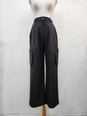 ブラック ワイド カーゴ レディース ズボン