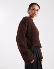 新品 BRILL 日本製リネンコットンリラックスプルオーバー ブラウン