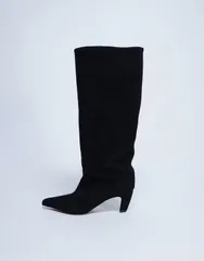 トップショップ レディース シューズ ブーツ・レインブーツ スエード Topshop Nelly real suede pointed toe slouchy boots Black ブラックのサムネイル