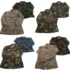 古着卸 まとめ売り 米軍実物 フィールドジャケット ミリタリー 8枚セット (メンズ M ) ウッドランド デジカモ ブルー 中古 古着 NE2067