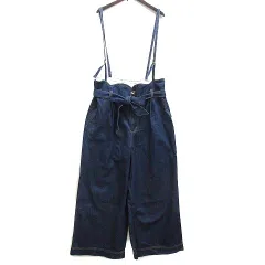 フランシュリッペ franche lippee 足長 サロペ パンツ ハイウエスト ワイド インディゴ 3L 3645160 大きいサイズのサムネイル
