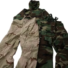 古着卸 まとめ 米軍実物 ケミカルプロテクティブジャケット・パンツ MIX ミリタリー 3枚セット (メンズ M ) デザートカモ 中古 古着 NE2149