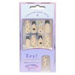 ネイルチップ コスメ雑貨 ロングスクエアタイプ RIBBON CHARM  キャラクター