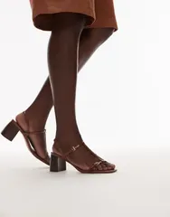 マンゴ レディース シューズ サンダル ヒール Mango buckle detail block heel sandal BROWN ブラウンのサムネイル