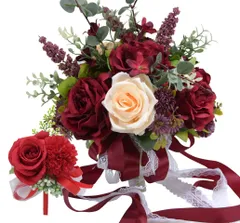 新品 misakinoya ウエディングブーケ ブートニア 花嫁ブーケ ブライダル バラ 薔薇ローズ 花束 造花 欧米風 挙式 結婚式 パーティー ニ次会 撮影