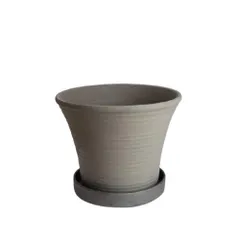 新品 鉢 三河焼 KANEYOSHI 【日本製/安心の国産品質】 陶器 植木鉢 三河焼 ローズ 古風焼 10号 皿付き