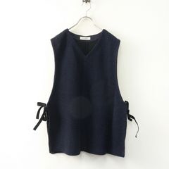 新品】PUENTE プエンテ 手紡ぎカシュクールベスト 手編み 正藍染