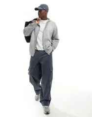 エイソス レディース アウター パーカー・スウェット パーカー ASOS DESIGN unisex oversized zip up hoodie in washed light LIGHT BLUE ブルー